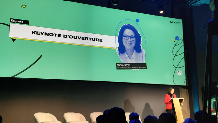 La secrétaire d'état chargée au numérique lors de sa Keynote