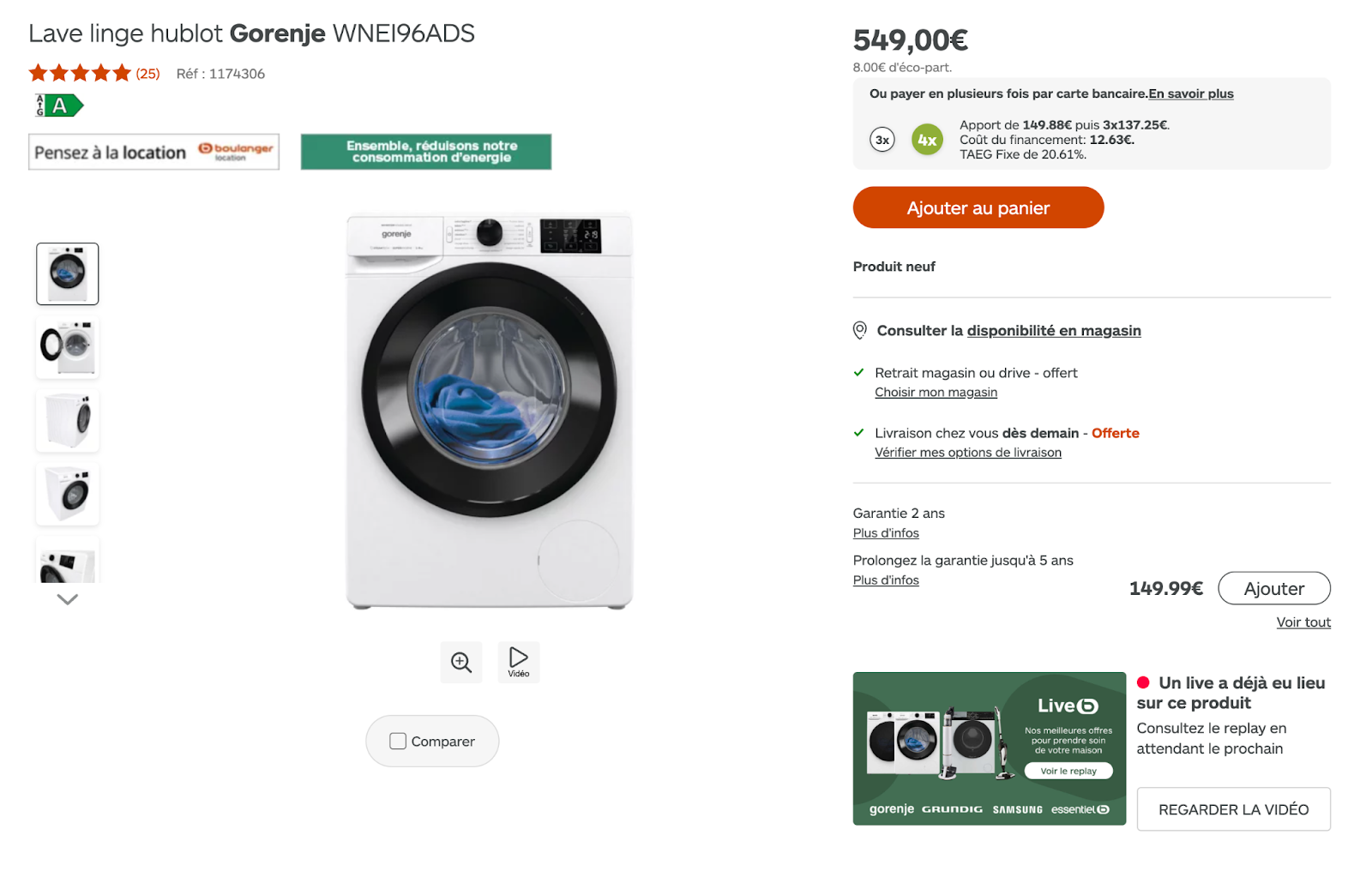 Landing page replay Live shopping