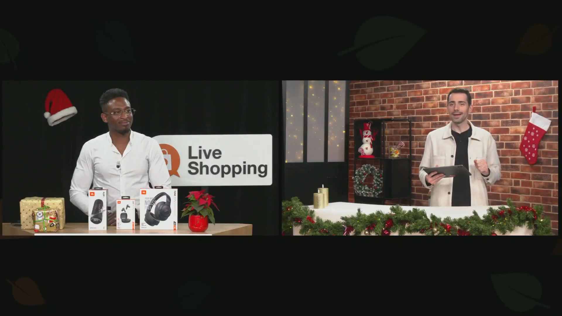 Vue du Live Shopping de la marque de téléphonie mobile Orange pour Noël 2023
