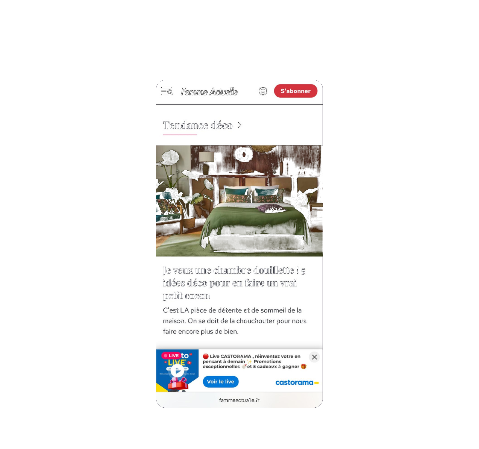 Live Castorama sur Femme Actuelle